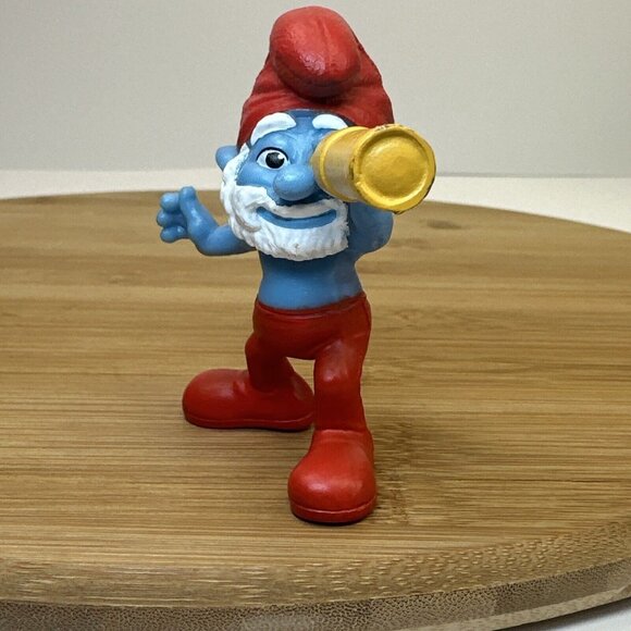 2011 PAPA SMURF TELESCOPE exclusive Peyo McDonald's Action Figure Toy 3” - Picture 2 of 5